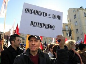 Manifestação portuguesa contra o desemprego no país