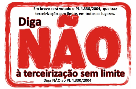 Trabalhadores farão ato no Congresso para barrar terceirização