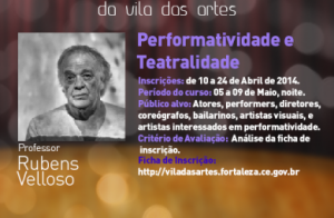 Quarto Curso Livre de Teatro acontece em maio na Vila das Artes