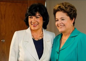 Dilma ao lado da jornalista da CNN.