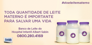 Campanha sensibiliza para doação de leite e vidros